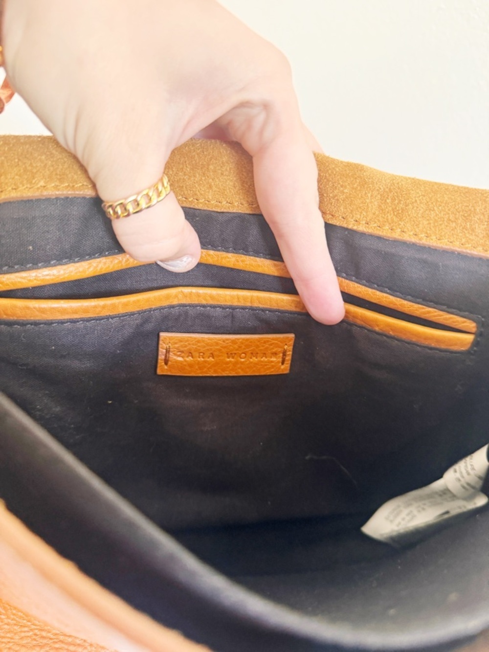 Zara Leather Shoulder Bag in Cognac Brown - Picture 6 of 7